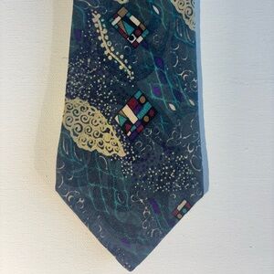 Collezione Bellagio Italian Colorful Silk Tie with Abstract Design